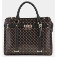 guess emilee luxury satchel (διαστάσεις: 31 x 22 x 11 εκ) hwps8862060-mlo moccasin