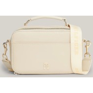 tommy hilfiger iconic tommy camera bag (διαστάσεις: 16 x 23 x 8 εκ.) aw0aw15689-aes cream