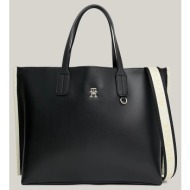 tommy hilfiger iconic tommy satchel (διαστάσεις: 30 x 40 x 15 εκ.) aw0aw15692-bds black