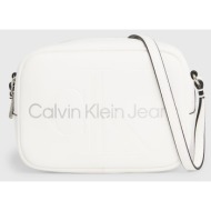 calvin klein camera bag (διαστάσεις: 18 x 13 x 7 εκ) k60k610275-0li white