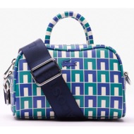 lacoste τσαντα xxs top handle bag (διαστάσεις: 18 x 13 x 9 εκ) 3nf4569fz-n30 blue