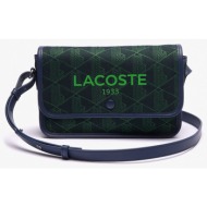 lacoste τσαντα flap crossover bag (διαστάσεις: 18 x 13.5 x 7 εκ) 3nf4513hk-n01 darkblue