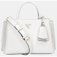 guess jena elite luxury satchel τσαντα γυναικειο (διαστάσεις: 33 x 23 x 11 εκ) hwpg9220060-wlo white