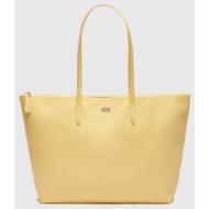 lacoste τσαντα l shopping bag (διαστάσεις: 30 x 35 x14 εκ) 3nf1888po-e26 lightyellow
