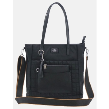 vqf polo handbag (διαστάσεις 33 x 12 x 32.5 εκ) 2240-black