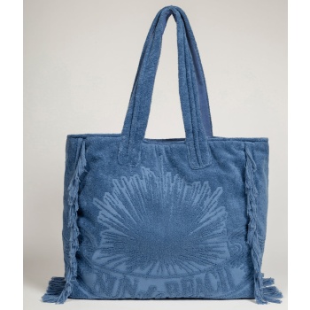 sun of a beach blue | terry tote beach bag (διαστάσεις 44