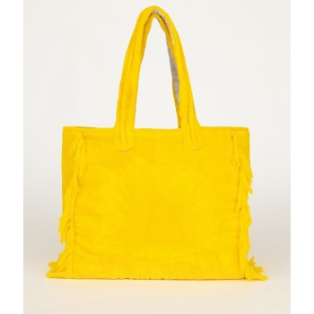 sun of a beach super yellow | terry tote beach bag