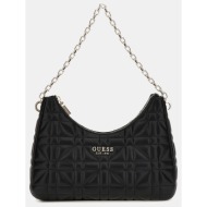 guess assia top zip shoulder bag τσαντα γυναικειο hwqg8499180-bla black