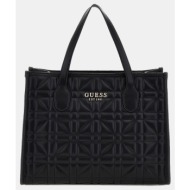 guess silvana 2 compartment tote τσαντα γυναικειο hwqg8665220-bla black