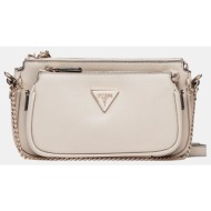 guess noelle dbl pouch crossbody τσαντα γυναικειο hwzg7879710-tau cream