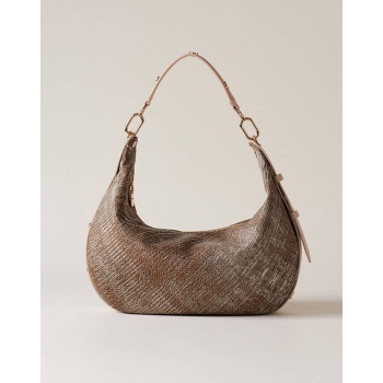 borbonese borbonese hobo bag pe,pl,af,leather ital.origin