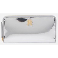 tommy hilfiger gp large za w wristlet (διαστάσεις: 20 x 3 x 11εκ.) aw0aw15658-0io metallicsilver