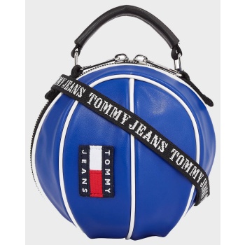 tommy jeans tjw heritage b. ball bag aw0aw15407-0gy blue σε προσφορά