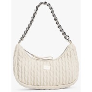 tommy jeans tjw iconic shoulder quilted (διαστάσεις: 23 x 9 x 16εκ.) aw0aw17302-acg ivory