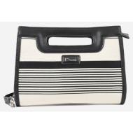 les tropeziennes nal-tz-04 τσαντα χειρος υφασμα με ριγες white/black 200009450056-056 multi