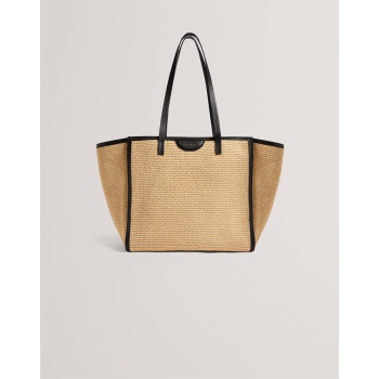 ted baker barni faux raffia large shopper bag 280181-black