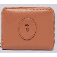 trussardi society zip around wallet md - calf leather (διαστάσεις: 11 x 9εκ.) wwz03l11-022 tan