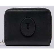 trussardi society zip around wallet md - calf leather (διαστάσεις: 11 x 9εκ.) wwz03l11-033 black