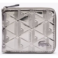 lacoste πορτοφολι money pieces (διαστάσεις: 11 x 9,5 x 2εκ.) 3nu4902bg-q83 metallicsilver
