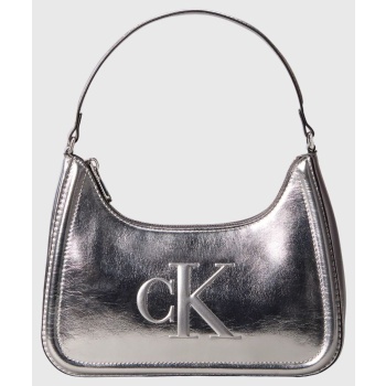 calvin klein jeans bold ck metallic shoulder bag