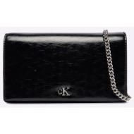 calvin klein jeans ck metallic wallet on chain lv04f3320g-ub1 black
