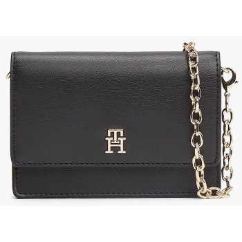tommy hilfiger th icon card holder w/chain aw0aw18248-bds