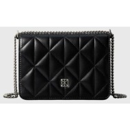 calvin klein quilted mini chain bag lv04f3321g-ub1 black