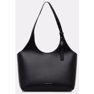 tommy hilfiger th logo tote aw0aw18232-bds black