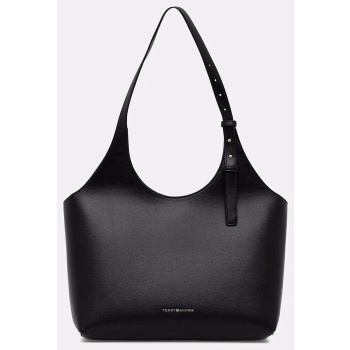 tommy hilfiger th logo tote aw0aw18232-bds black