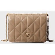 calvin klein quilted mini chain bag lv04f3321g-vfu sandybrown