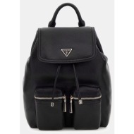 guess manhattan ii flap backpack τσαντα γυναικειο hwbg7118310-bla black
