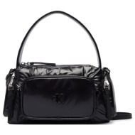calvin klein pocket shiny nylon small bag lv04f3405g-ub1 black