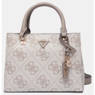 guess noelle ii sml multi comp stchl τσαντα γυναικειο hwso9672050-dko ecru
