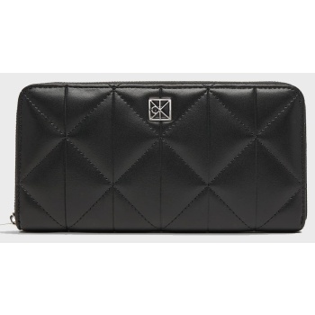 calvin klein quilted long zip around lv04f1122g-ub1 black