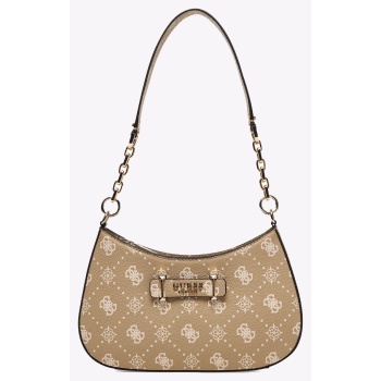 guess carrie logo top zip shldr bag τσαντα γυναικειο