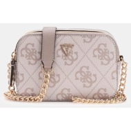guess noelle ii crossbody camera τσαντα γυναικειο hwso9672140-dko ecru