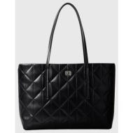 calvin klein quilted small tote lv04f3325g-ub1 black