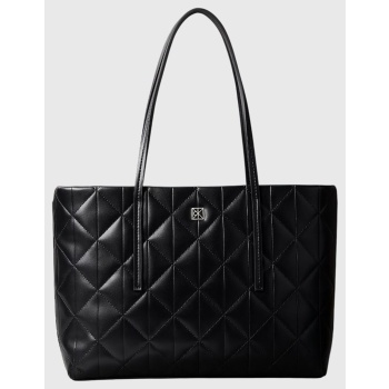 calvin klein quilted small tote lv04f3325g-ub1 black