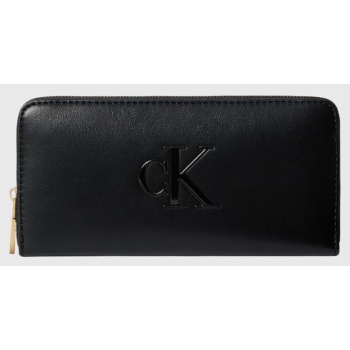 calvin klein raised ck long zip around lv04f1077g-ub1 black