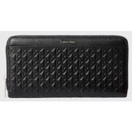 calvin klein jeans embossed aop long zip around lv04f1097g-ub1 black