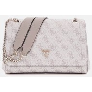 guess noelle ii cnvrtble xbody flap τσαντα γυναικειο hwbg9672210-dko offwhite