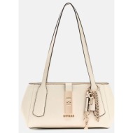 guess brooke shoulder satchel τσαντα γυναικειο hwbg9897080-off offwhite