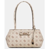 guess carrie logo grlfnd shldr stchl τσαντα γυναικειο hwgp9898080-vno cream