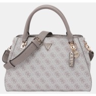 guess noelle ii luxury satchel τσαντα γυναικειο hwbg9672070-dko ecru