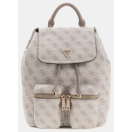 guess manhattan ii flap backpack τσαντα γυναικειο hwsg7118310-dko ecru