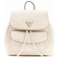 guess cresidia ii sml flap backpack τσαντα γυναικειο hwpd9888310-ofl ecru
