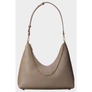 calvin klein jeans emblem hw pebble top zip hobo lv04f3495g-vfu sandybrown