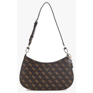 guess noelle ii top zip shoulder bag τσαντα γυναικειο hwqg9672180-bnl darkbrown
