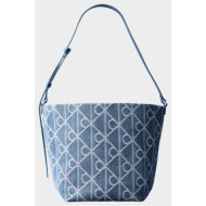 calvin klein jeans emblem aop denim bucket lv04f3432g-ybn jeanblue