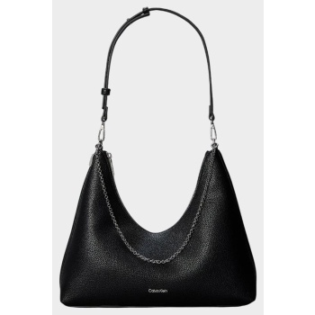 calvin klein jeans emblem hw pebble top zip hobo